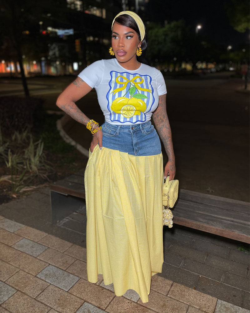 Marisa | Gingham Denim Set