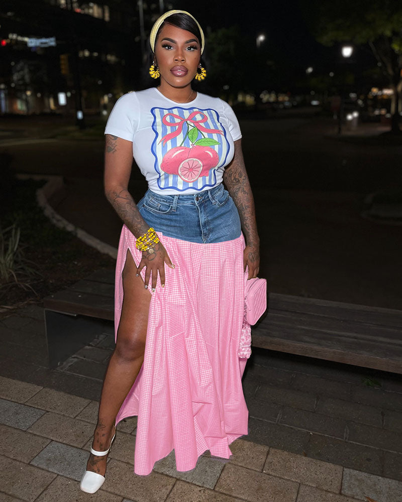 Marisa | Gingham Denim Set