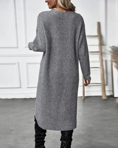 Joslyn | Elegantes Strickkleid mit Stilvollem Voorsplit