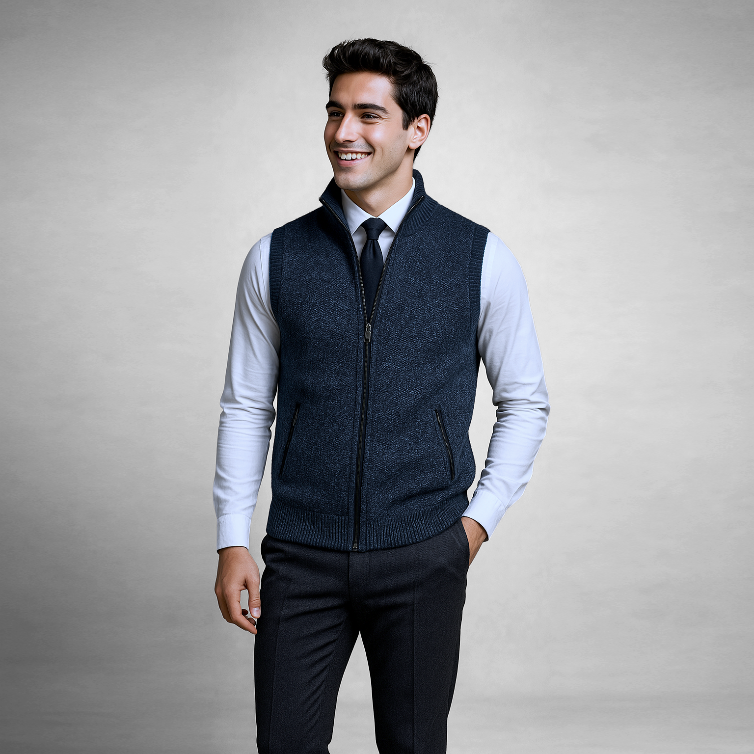 Alexander | Harrison Sweatervest mit vollem Reißverschluss