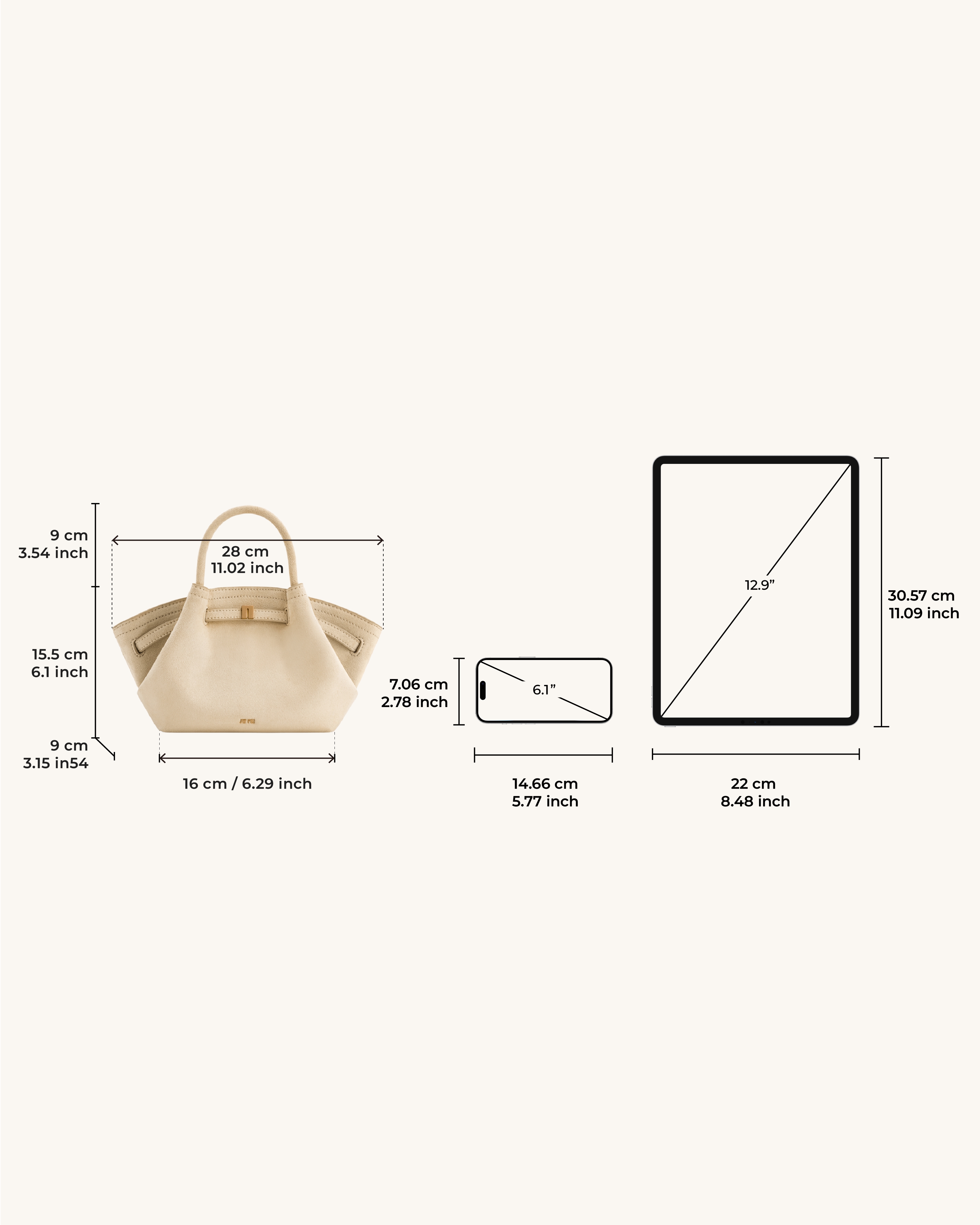 Hana Mini-Tasche aus Wildlederimitat - Aus Weiß