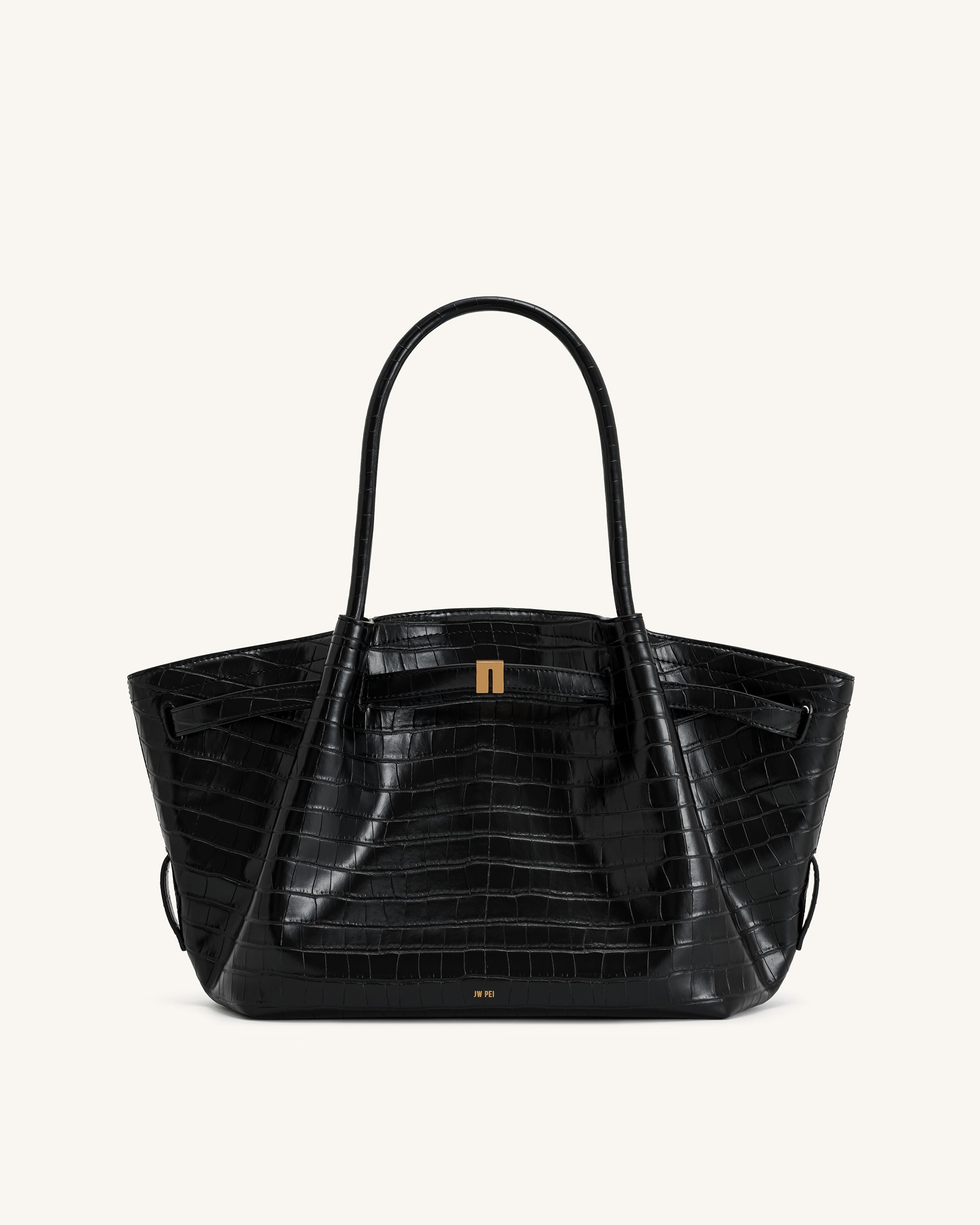 Hana Medium Tote Bag - Schwarzes Kroko