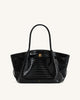 Hana Medium Tote Bag - Schwarzes Kroko