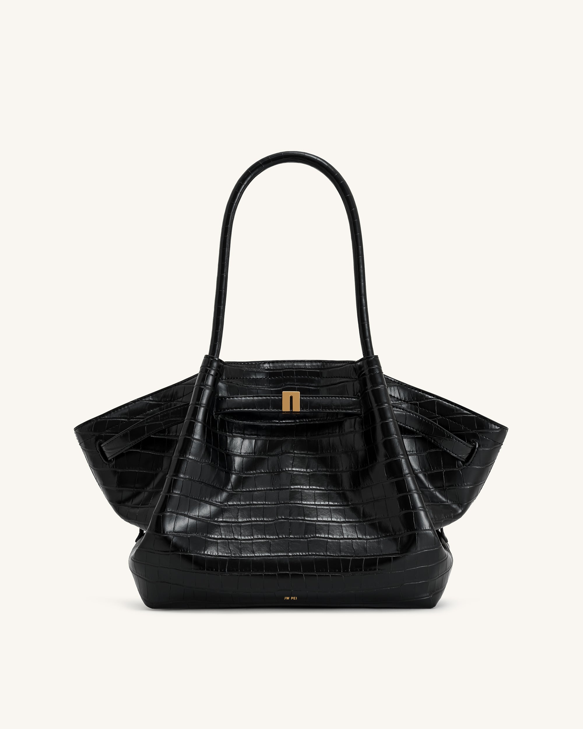 Hana Medium Tote Bag - Schwarzes Kroko