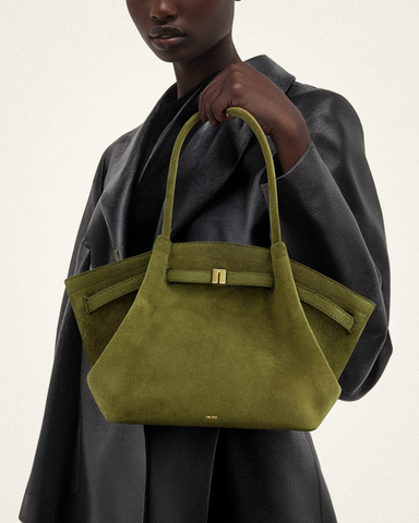 Hana Medium Tote Bag aus Wildlederimitat - Dunkel-Olive