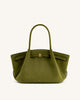 Hana Medium Tote Bag aus Wildlederimitat - Dunkel-Olive