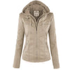 Benedikta | Wetterfeste Damen Lederjacke mit Kapuze