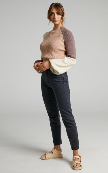 Evelia | Damenpullover mit Farbblock-Design