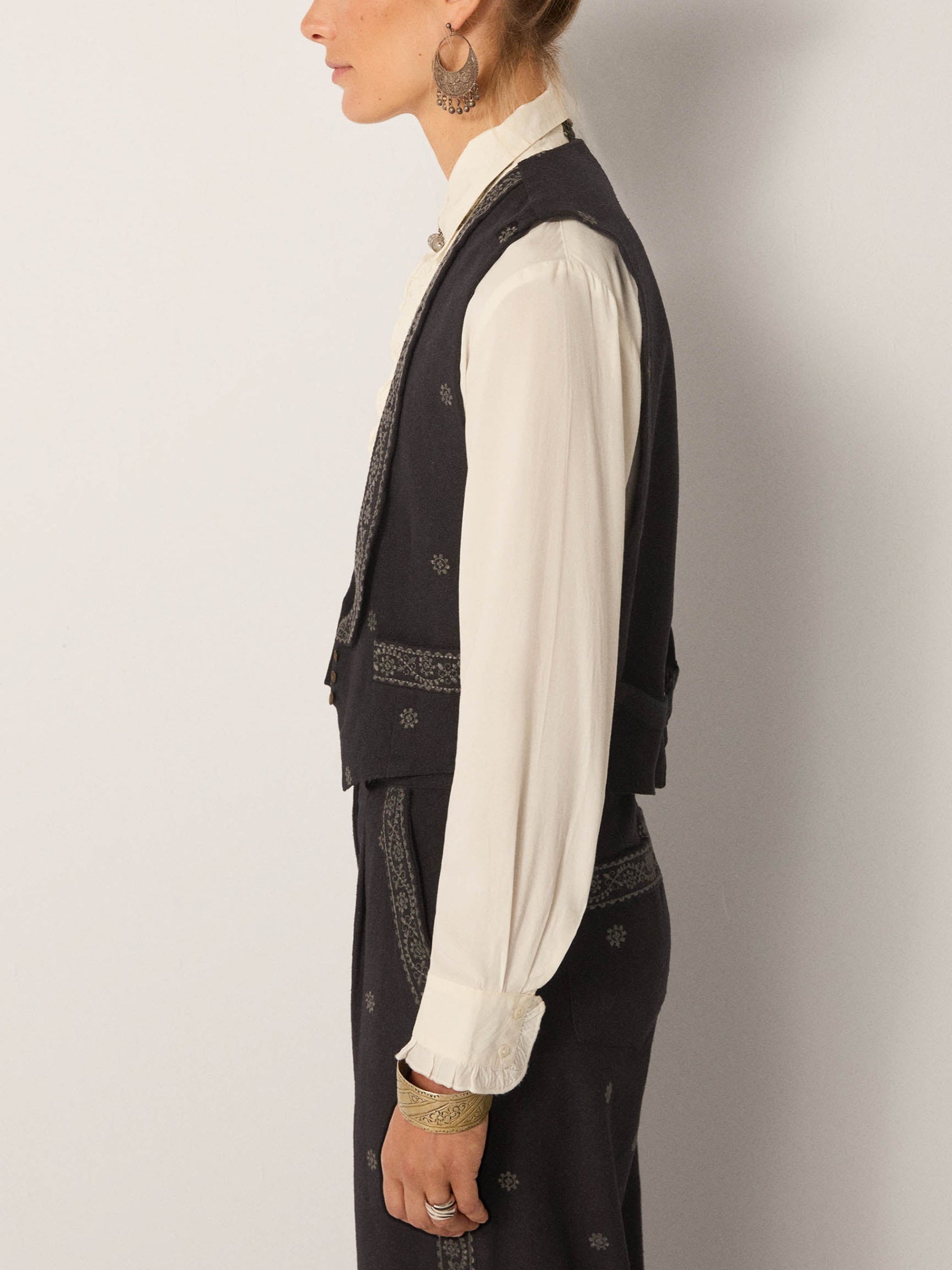 Sam | Weste Damen Schwarz - Charro Weste für Fashion Trends