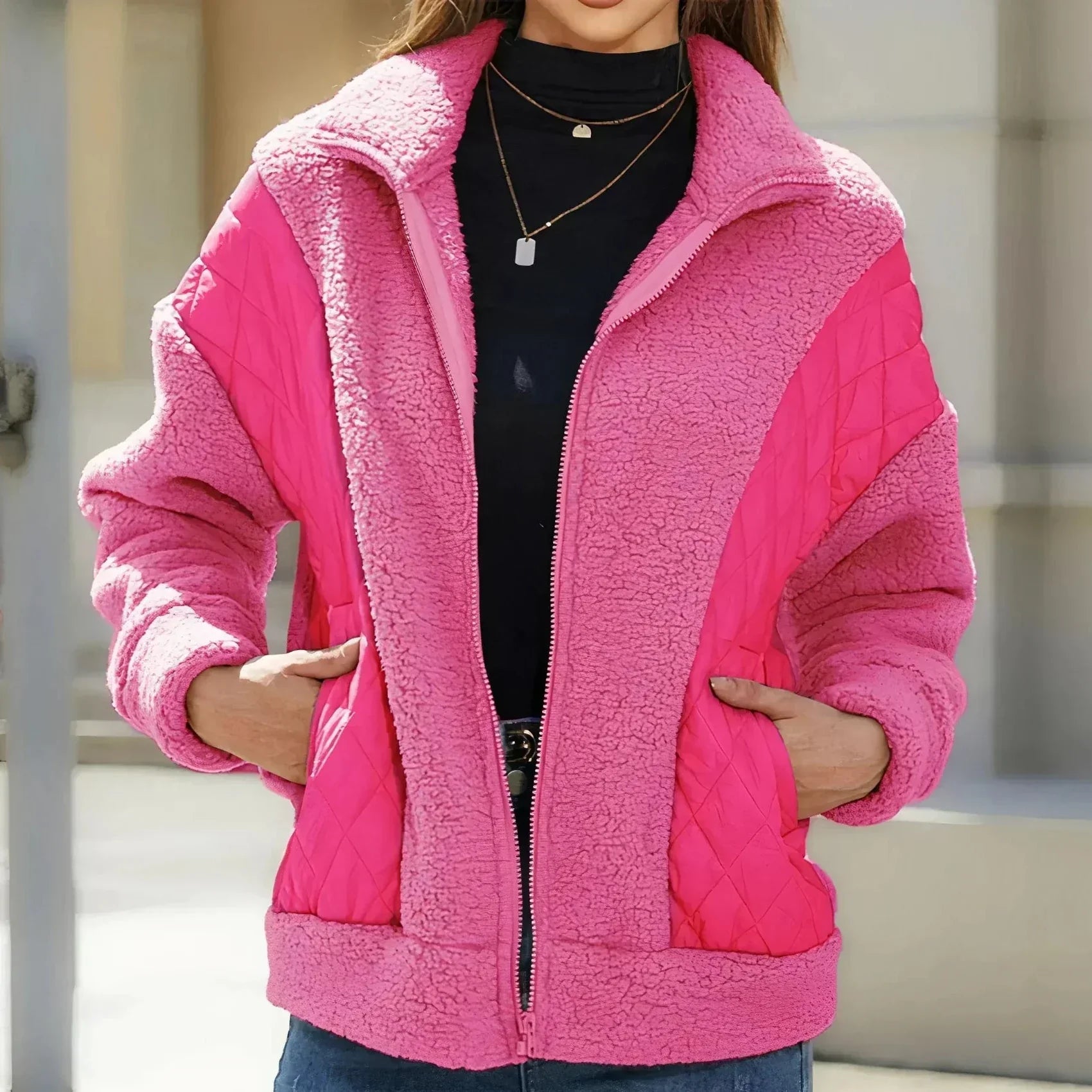 Ivory | Kreative Herbstjacke mit Patchwork-Design für Damen