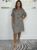 Aleah | Modische Casual Mehrfarbige Baumwoll-Loose-Knopfkleider
