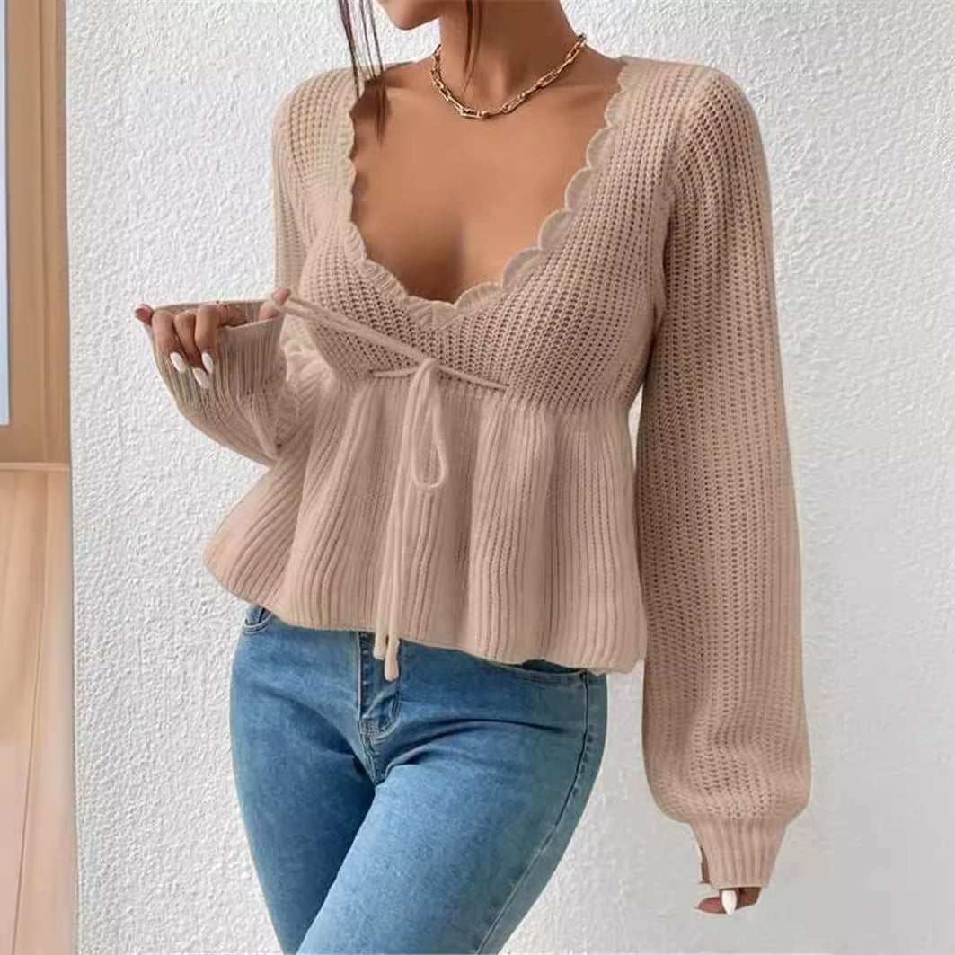 Julia | Strickpullover mit V-Ausschnitt