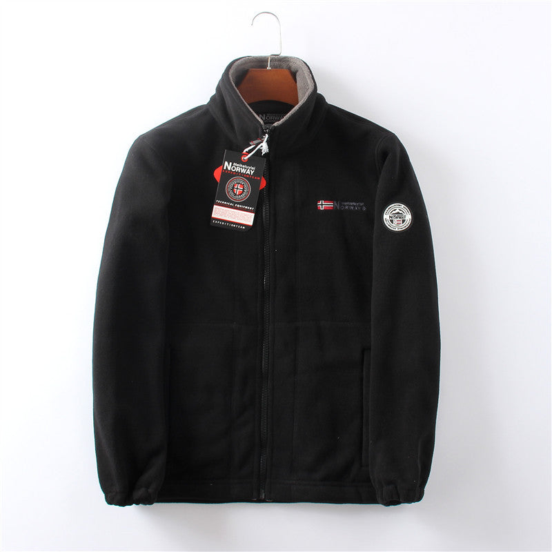 Manuel | Doppellagige Fleece-Kapuzenjacke