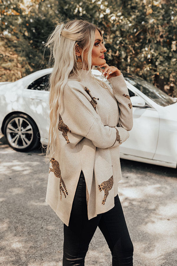 Hanna | Lässiges Retro-Top mit langen Ärmeln und Tiger- und Leopardenmuster