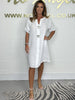 Aleah | Modische Casual Mehrfarbige Baumwoll-Loose-Knopfkleider
