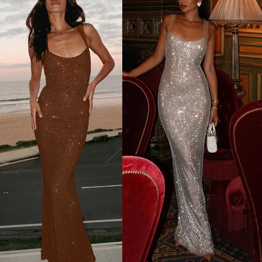 Lara | Strass Maxikleid