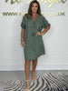 Aleah | Modische Casual Mehrfarbige Baumwoll-Loose-Knopfkleider