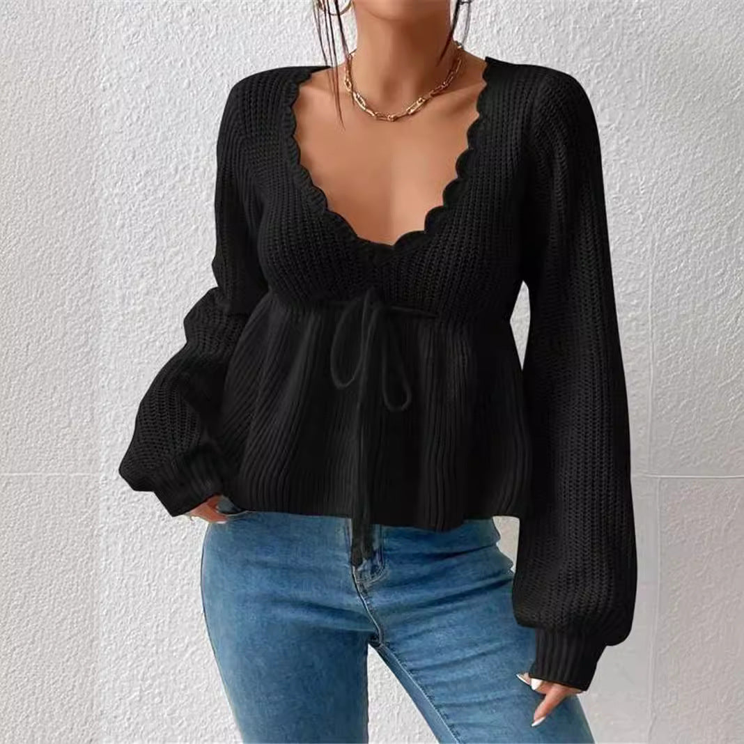 Julia | Strickpullover mit V-Ausschnitt