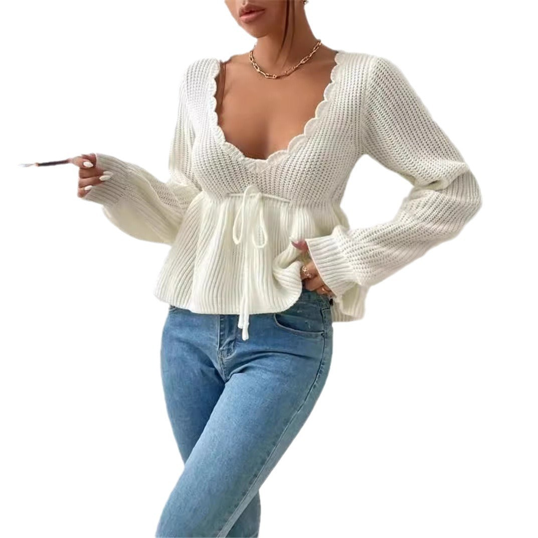 Julia | Strickpullover mit V-Ausschnitt