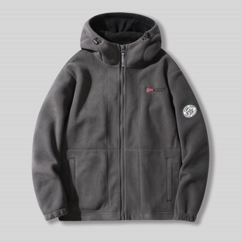 Manuel | Doppellagige Fleece-Kapuzenjacke