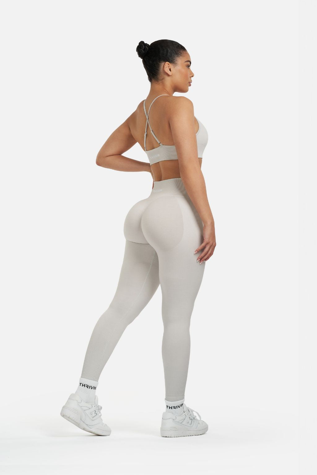 Ruben | SculptV2 Rippen-Kontur-Legging - Steingrau