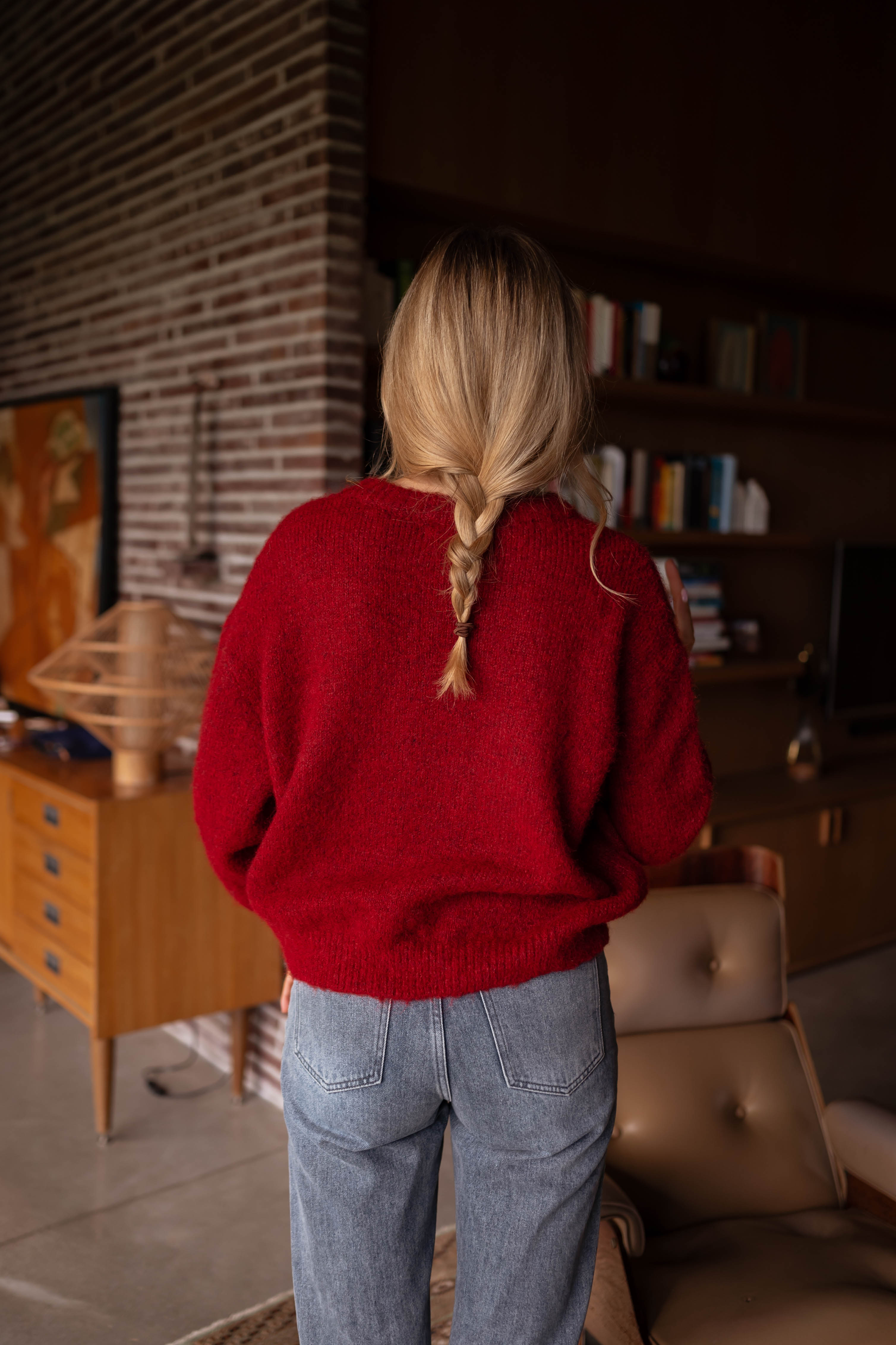 Teri | Strickpullover in Bordeaux