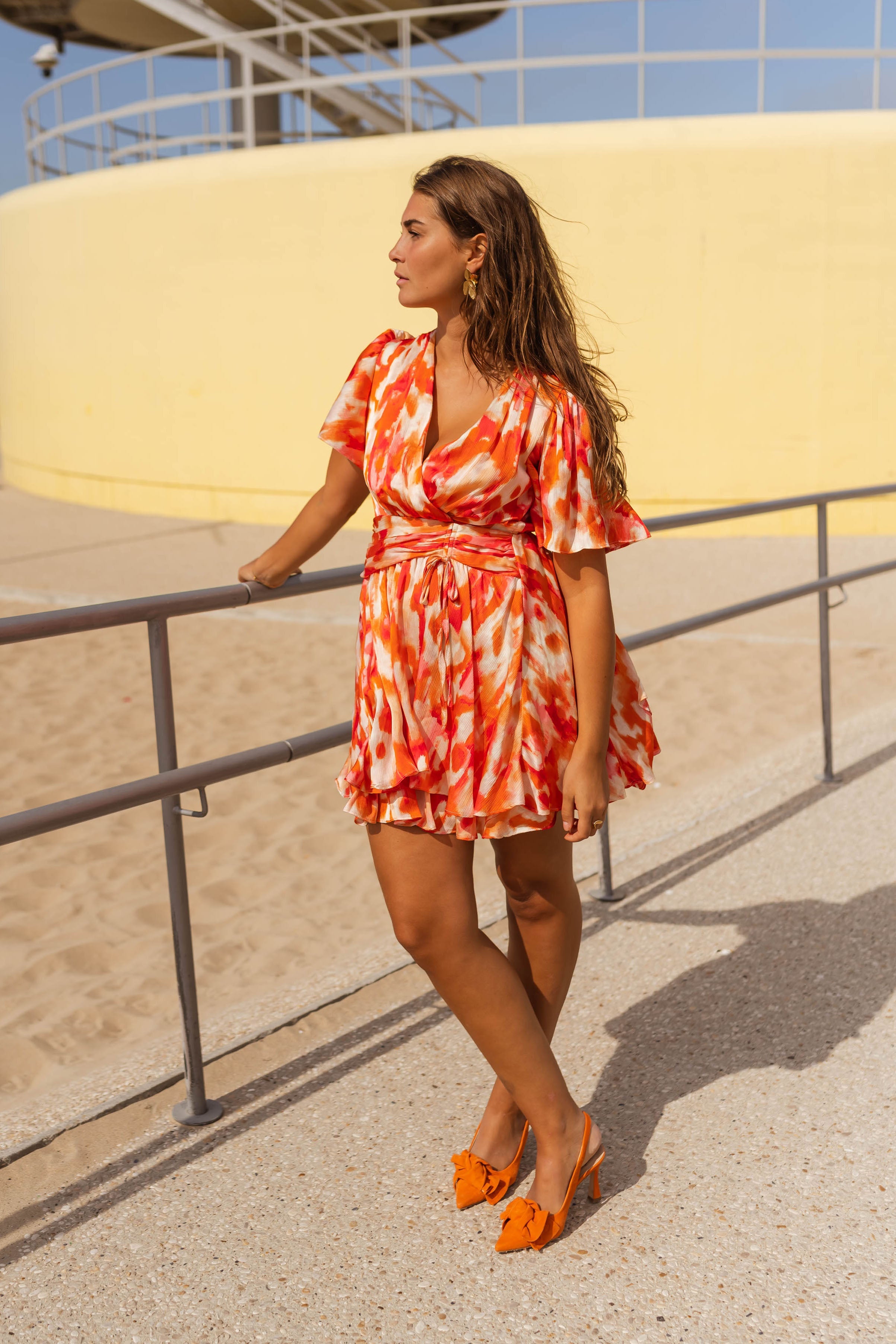 Karson | Kleid Ophélie - rosa und orange