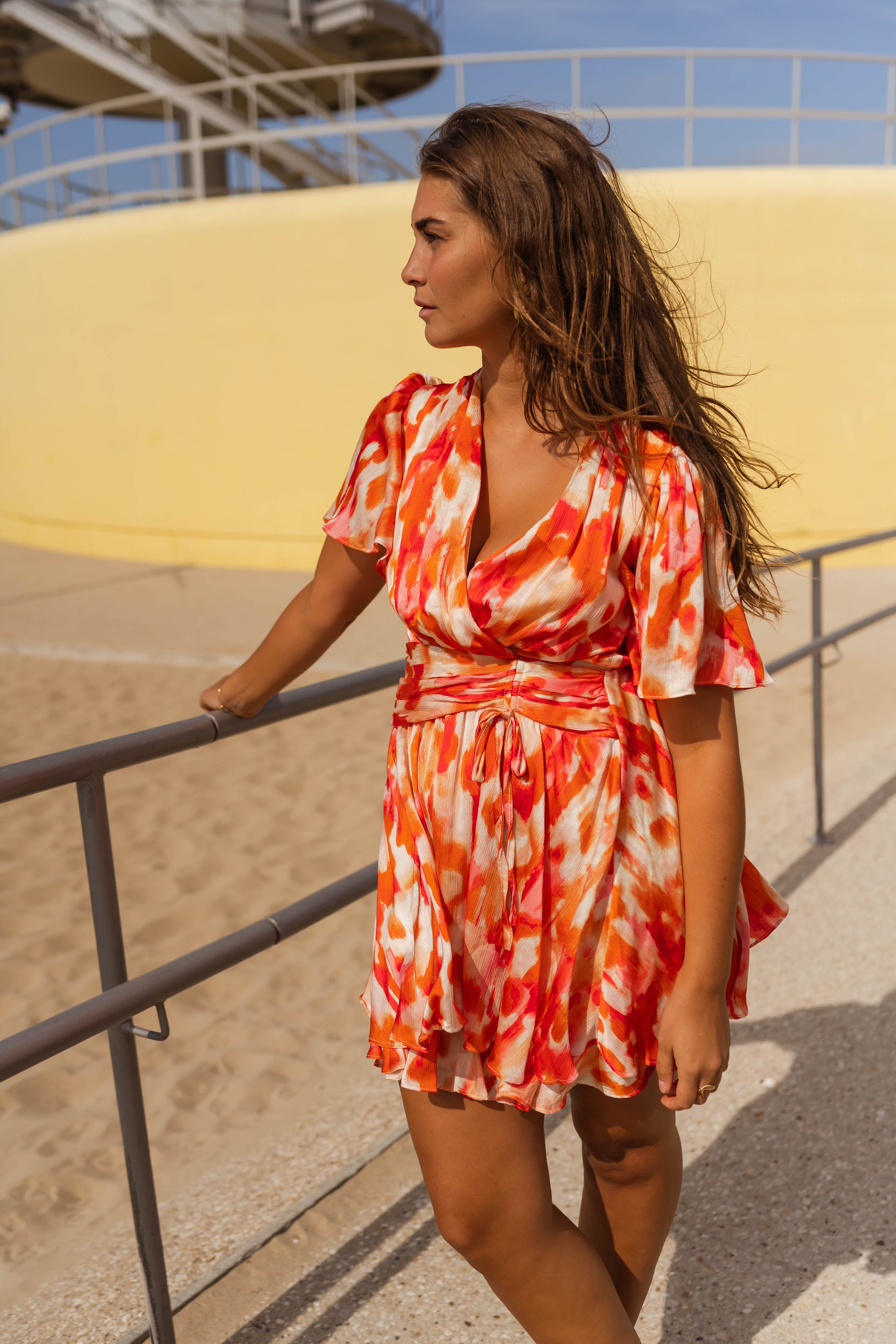 Wren | Robe Ophélie - rosa und orange