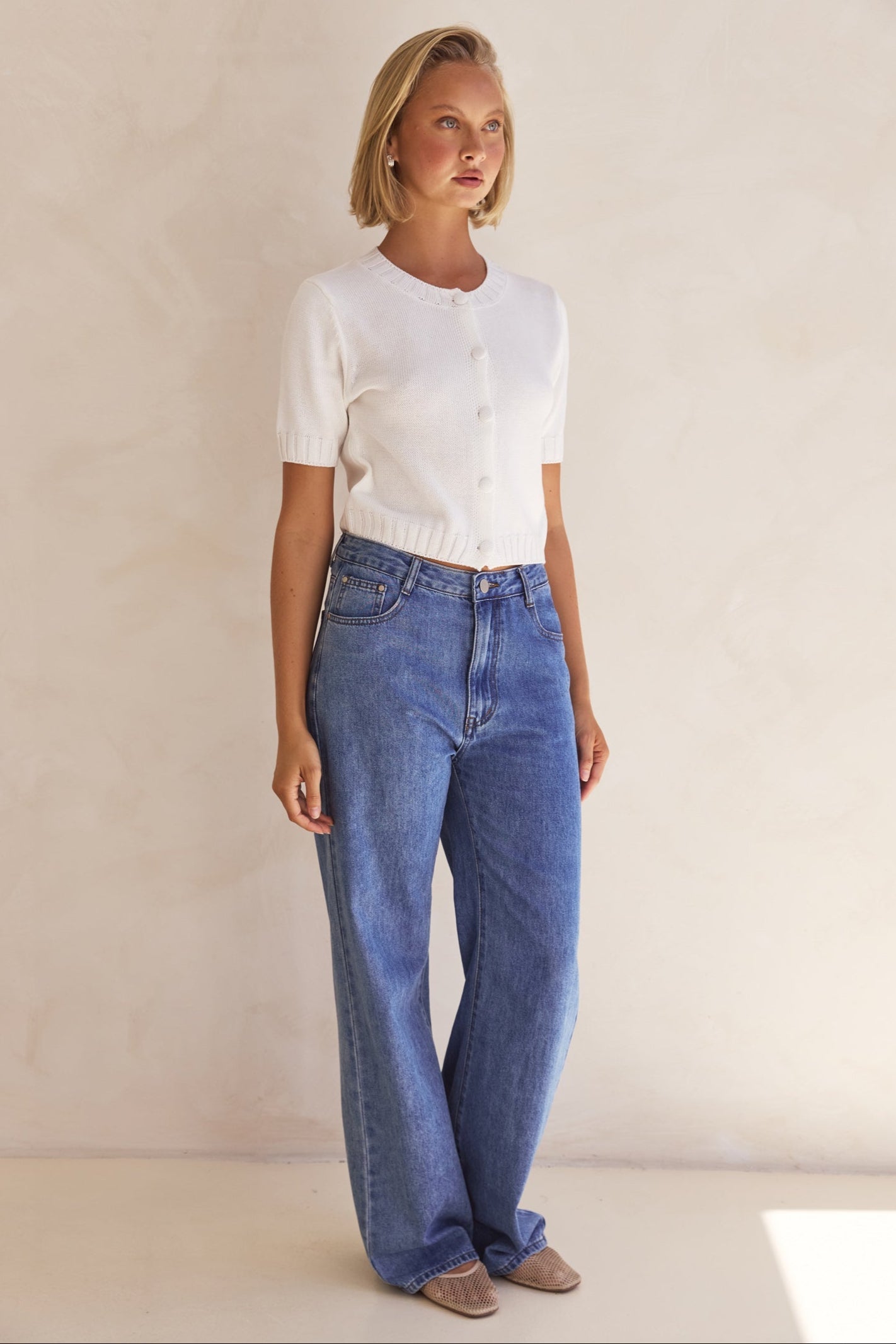 Selene | Allie Strickoberteil Weiß