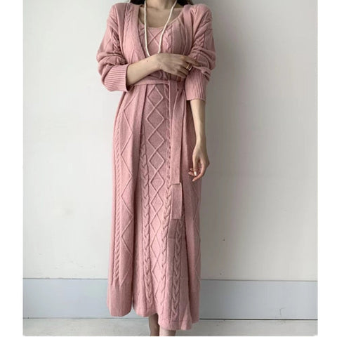 Clarity™ | Winter-Strickkleid und Weste-Set