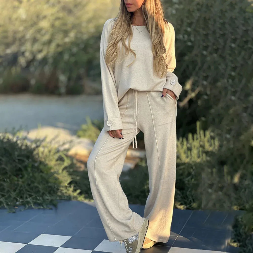 Winslet | Damen-Set aus lockerer Bluse und weiter Hose