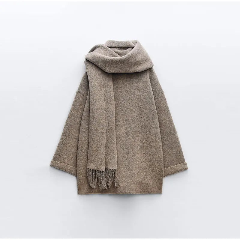 TALIA | Luxe Woolen Chic™ Mantel mit passendem Schal