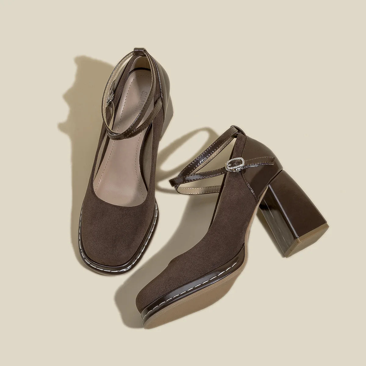 Lunala | Elegante Wildlederpumps mit Blockabsatz