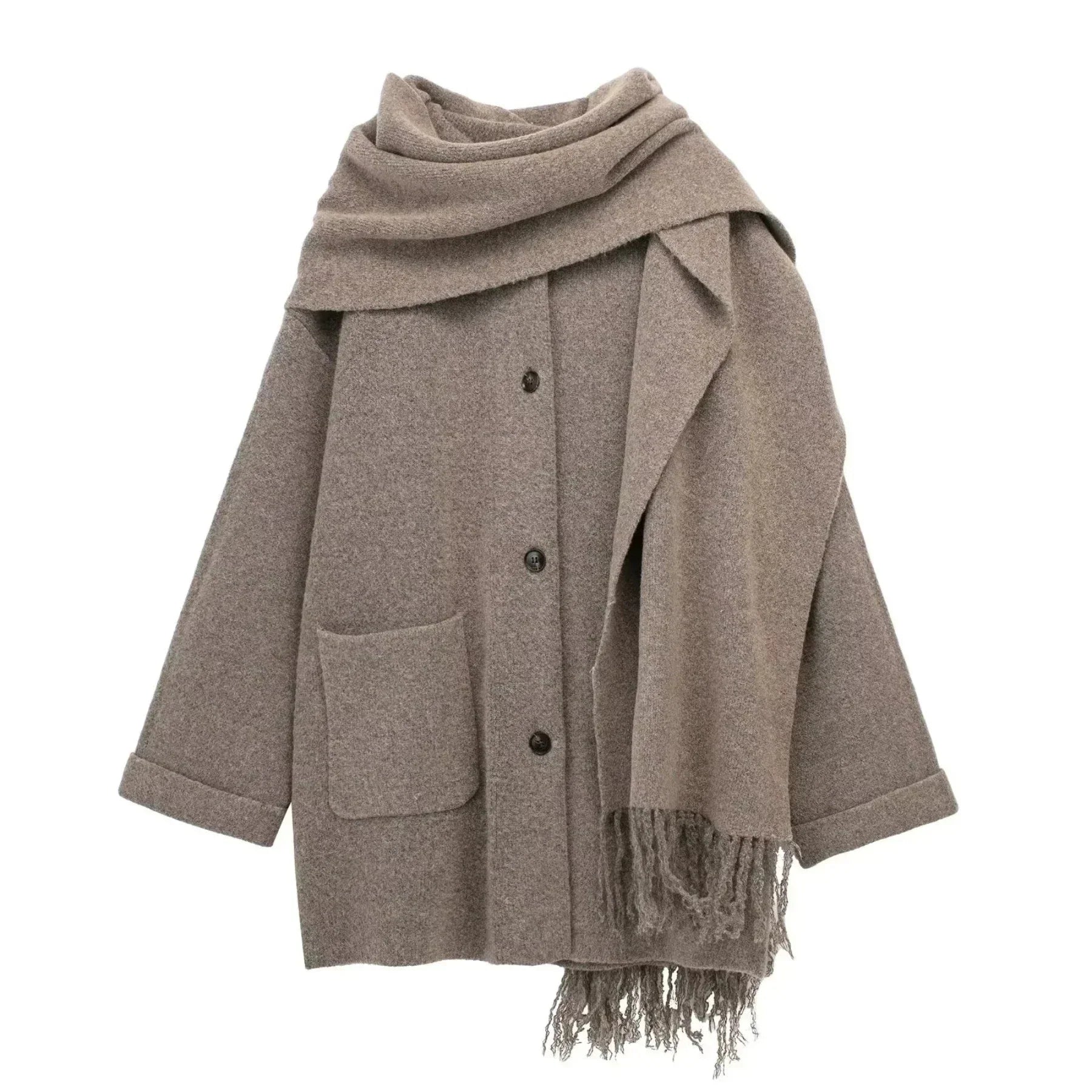 TALIA | Luxe Woolen Chic™ Mantel mit passendem Schal