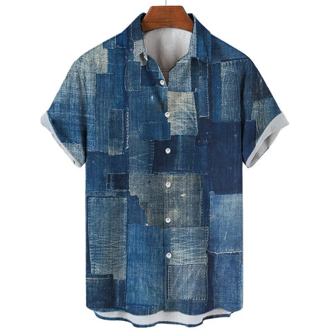 Ensley | Geometrischer Patchwork-Hemd