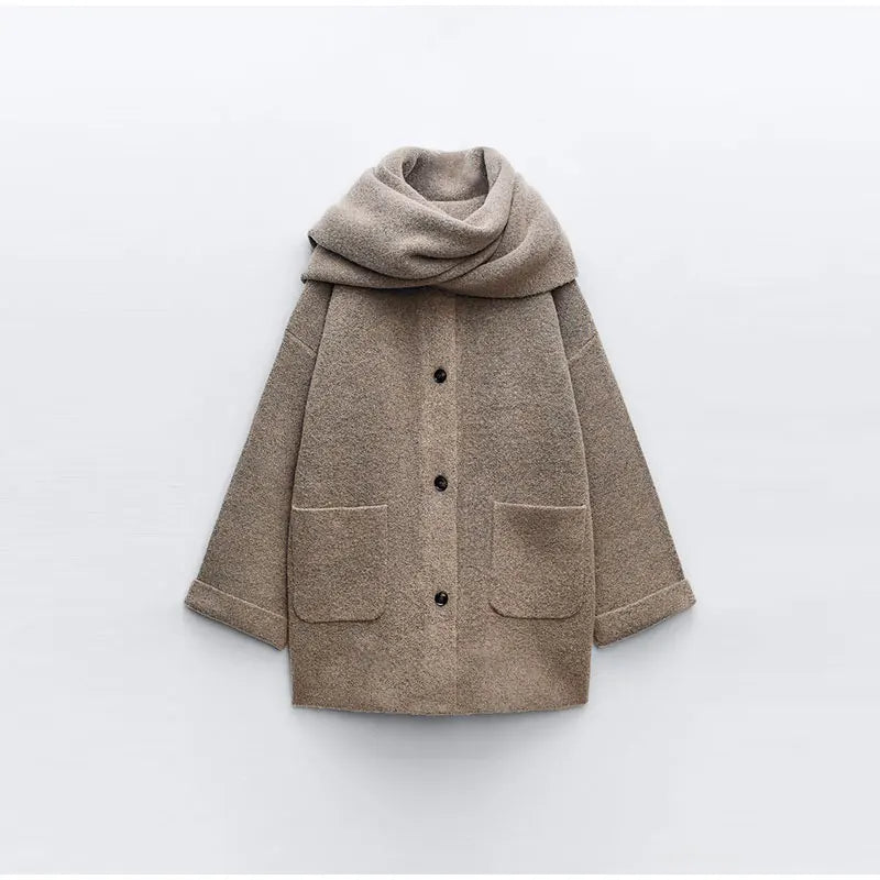TALIA | Luxe Woolen Chic™ Mantel mit passendem Schal