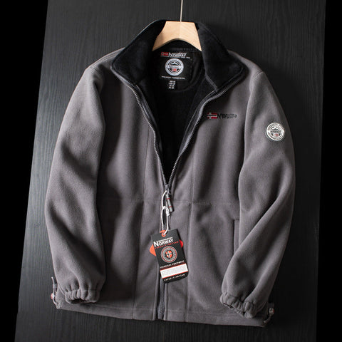 Manuel | Doppellagige Fleece-Kapuzenjacke