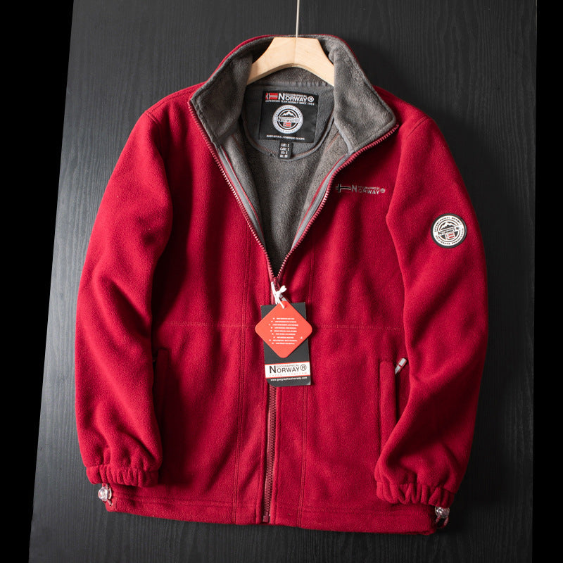 Manuel | Doppellagige Fleece-Kapuzenjacke