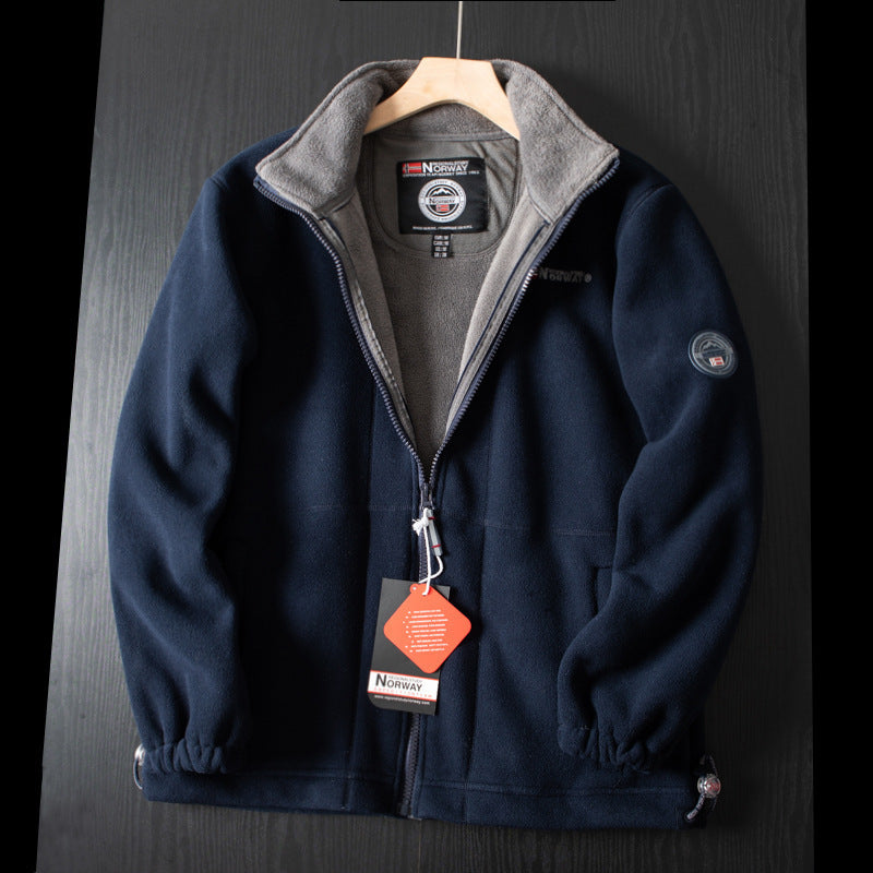 Manuel | Doppellagige Fleece-Kapuzenjacke