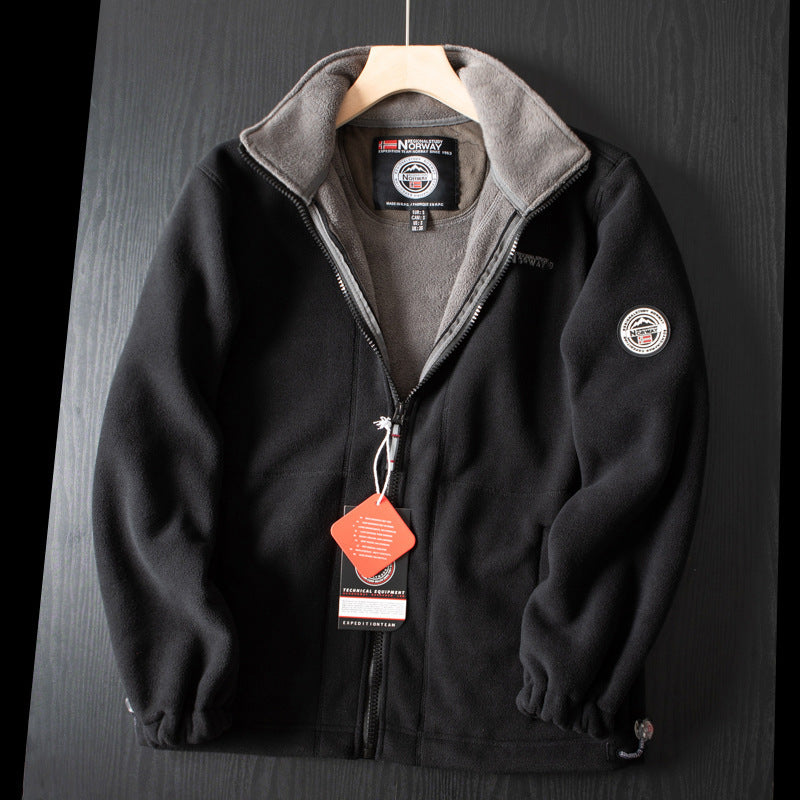 Manuel | Doppellagige Fleece-Kapuzenjacke