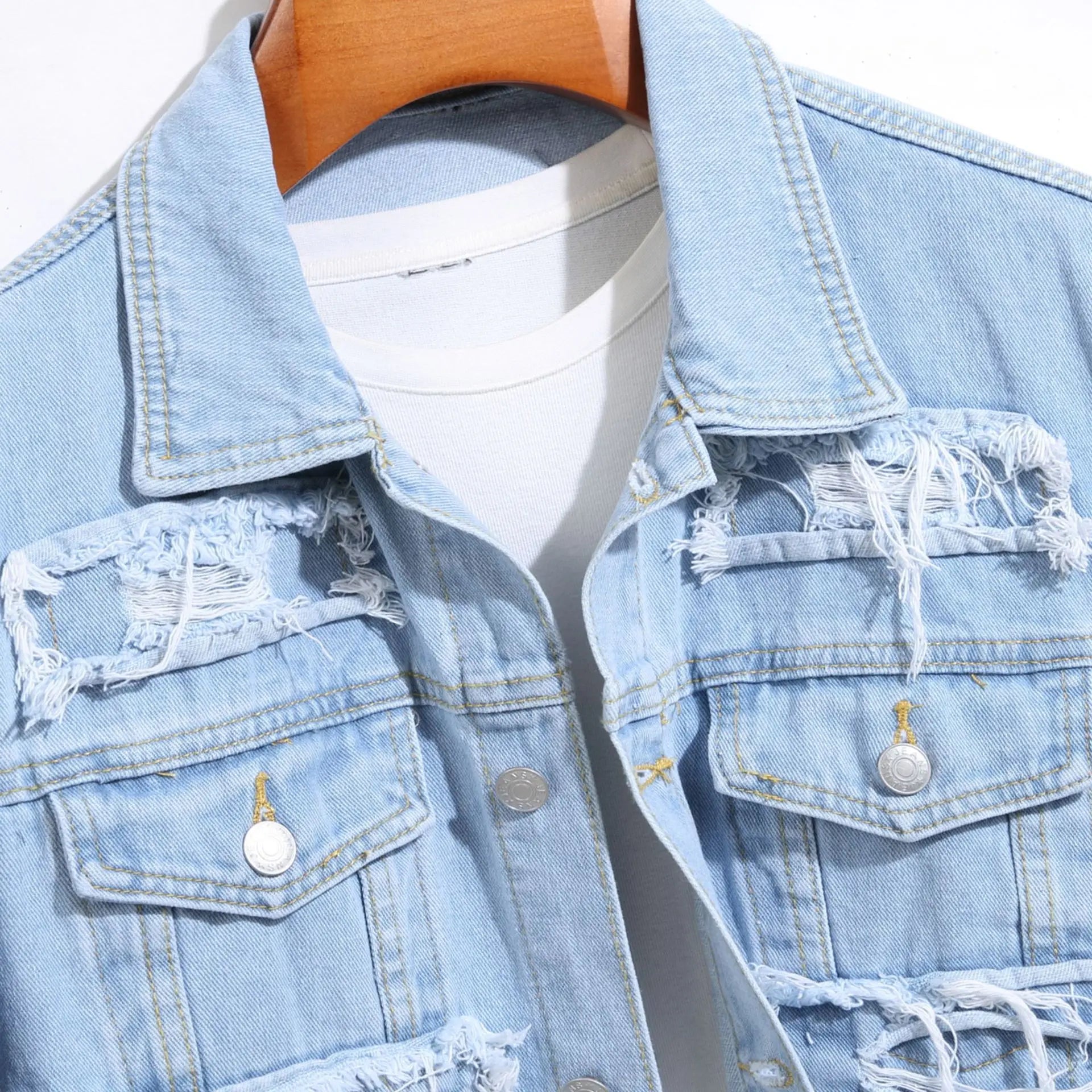 Fray | Stylische Denim-Jacke mit Distressed-Details
