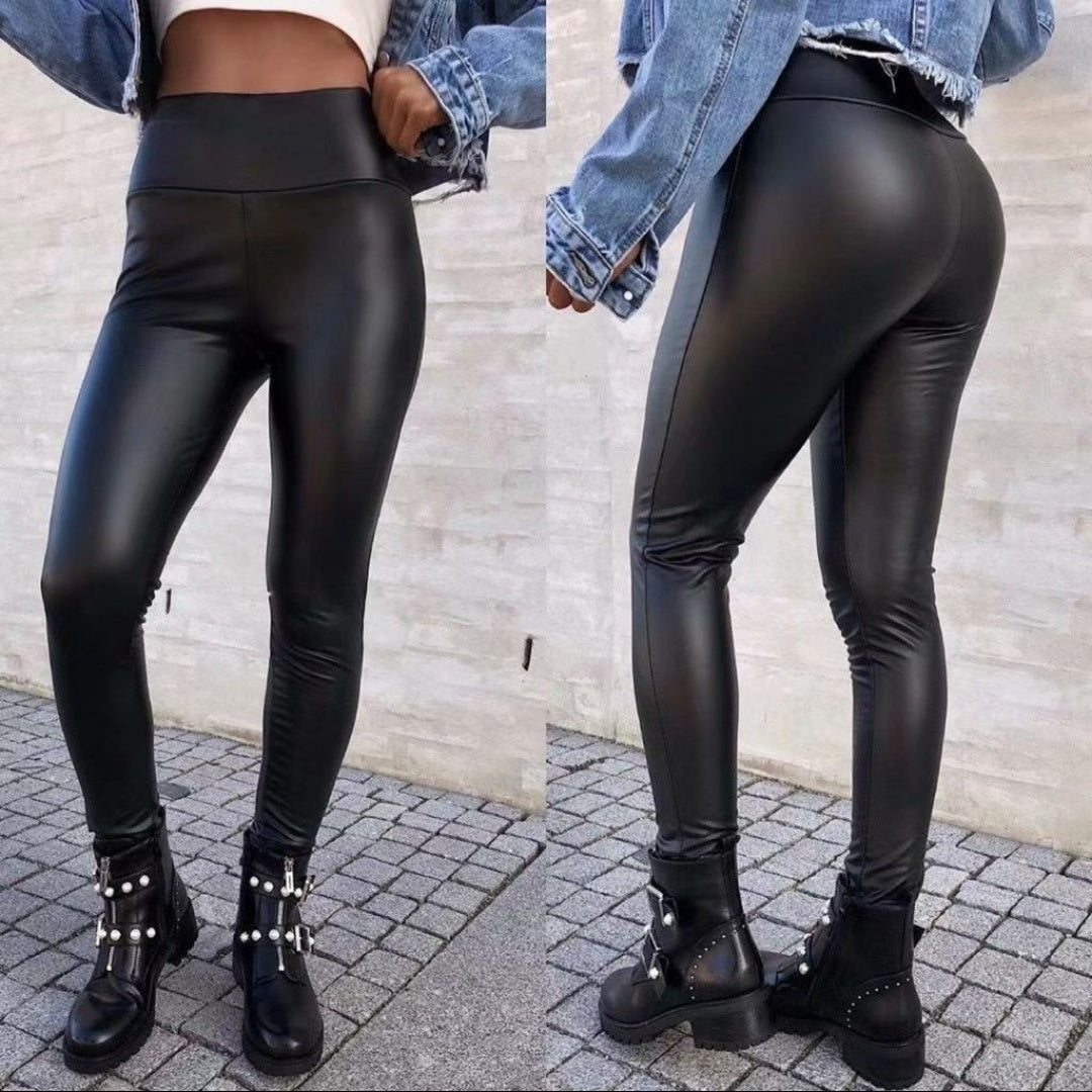 Tatiana | Lederleggings Lederoptik - Schwarze Lederleggings für fashion trends