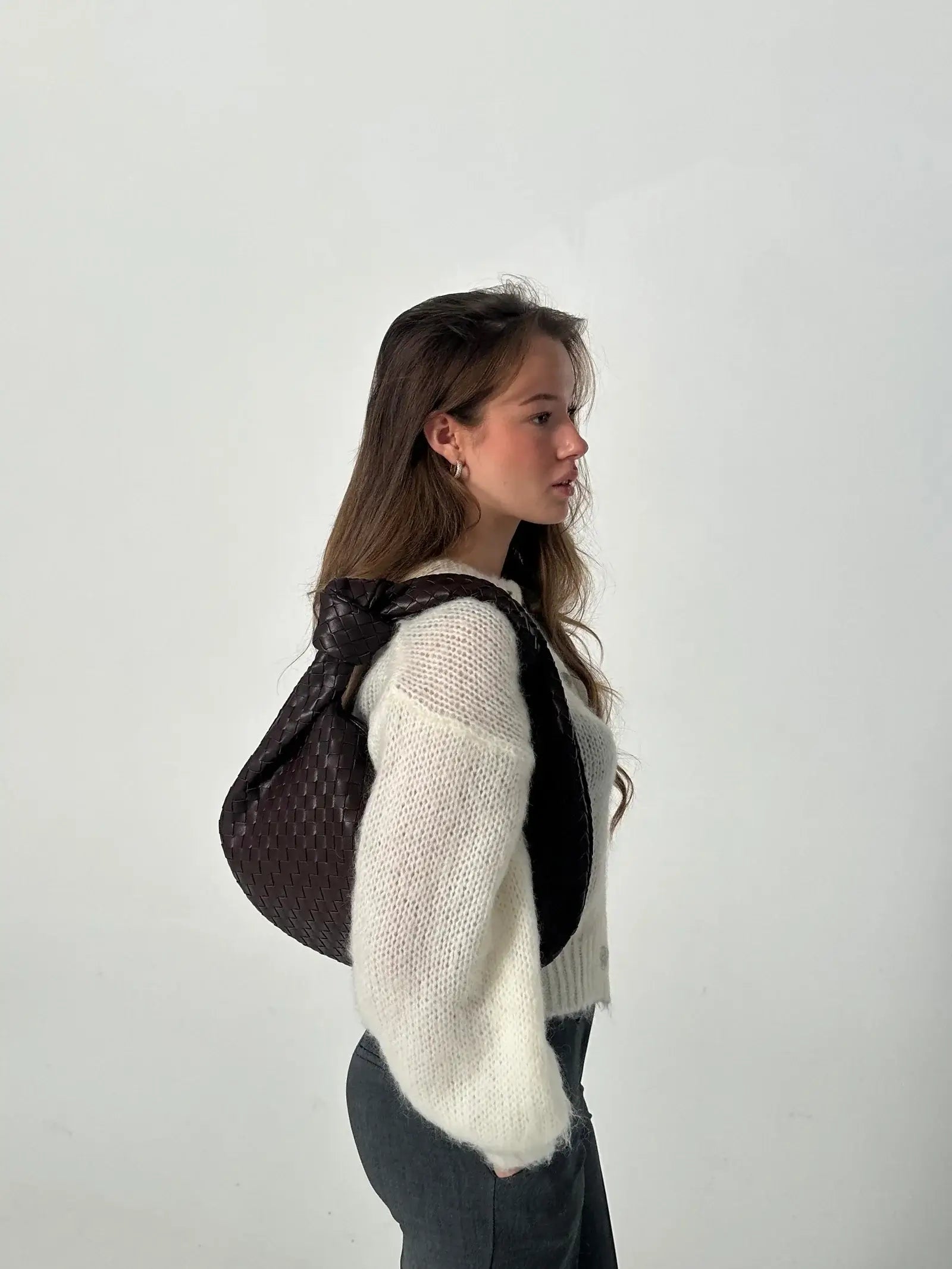 Elegante gewebte Schultertasche Medium