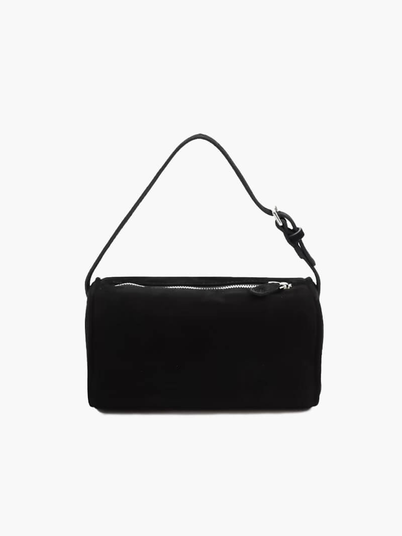 Rubinrote Wildledertasche