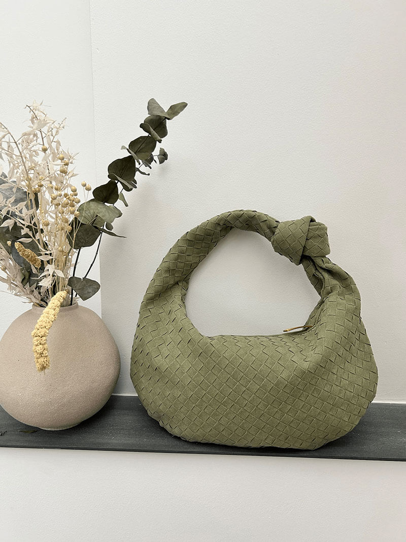 Mittelgroße Gewebte Tasche aus Wildleder