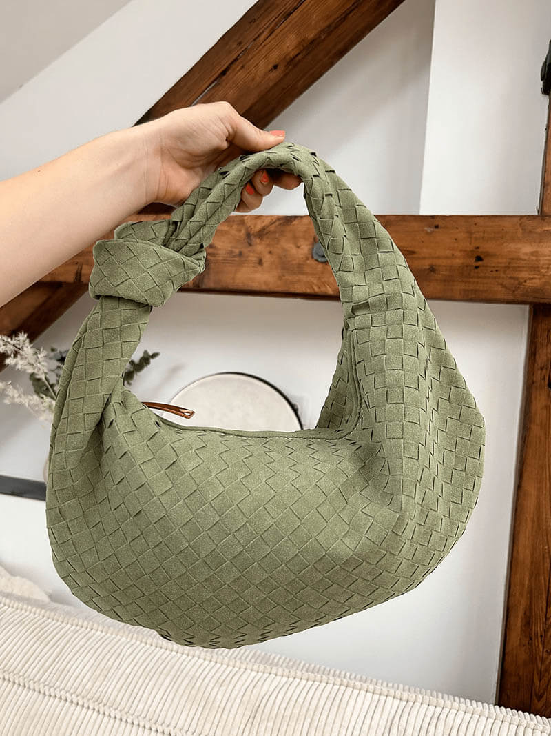 Mittelgroße Gewebte Tasche aus Wildleder