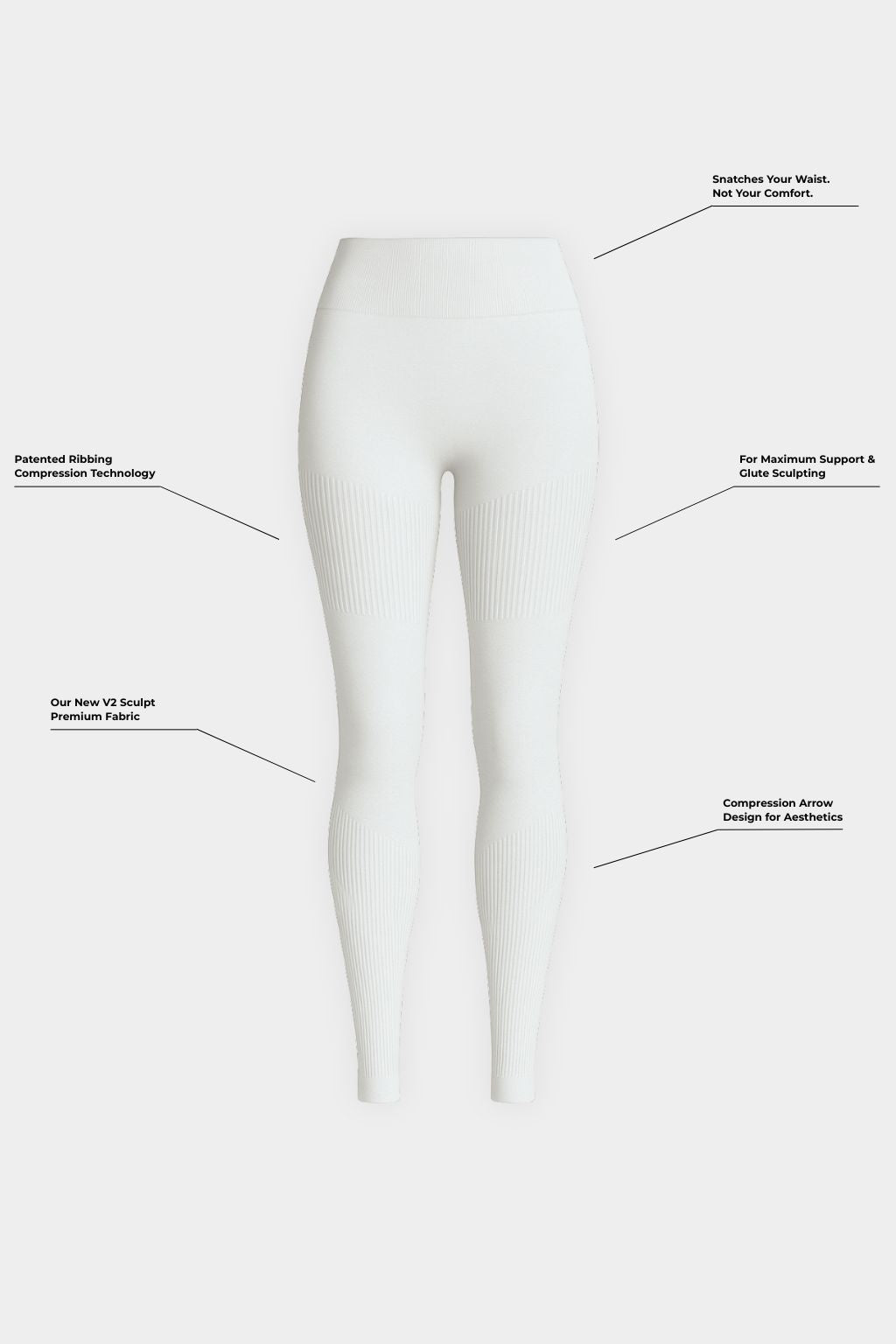 Ruben | SculptV2 Rippen-Kontur-Legging - Steingrau