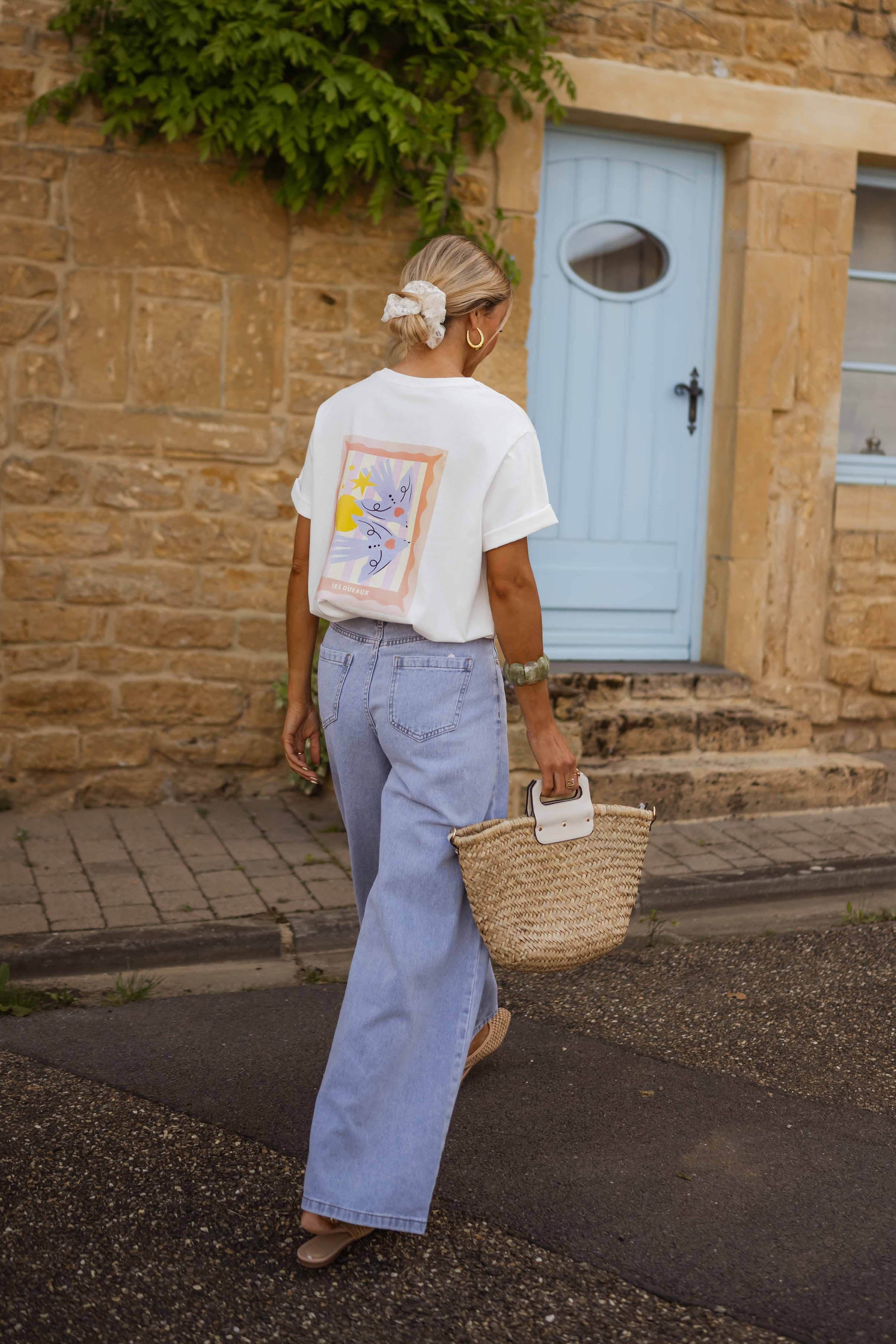 Reuben | T-Shirt Vogel - ecru