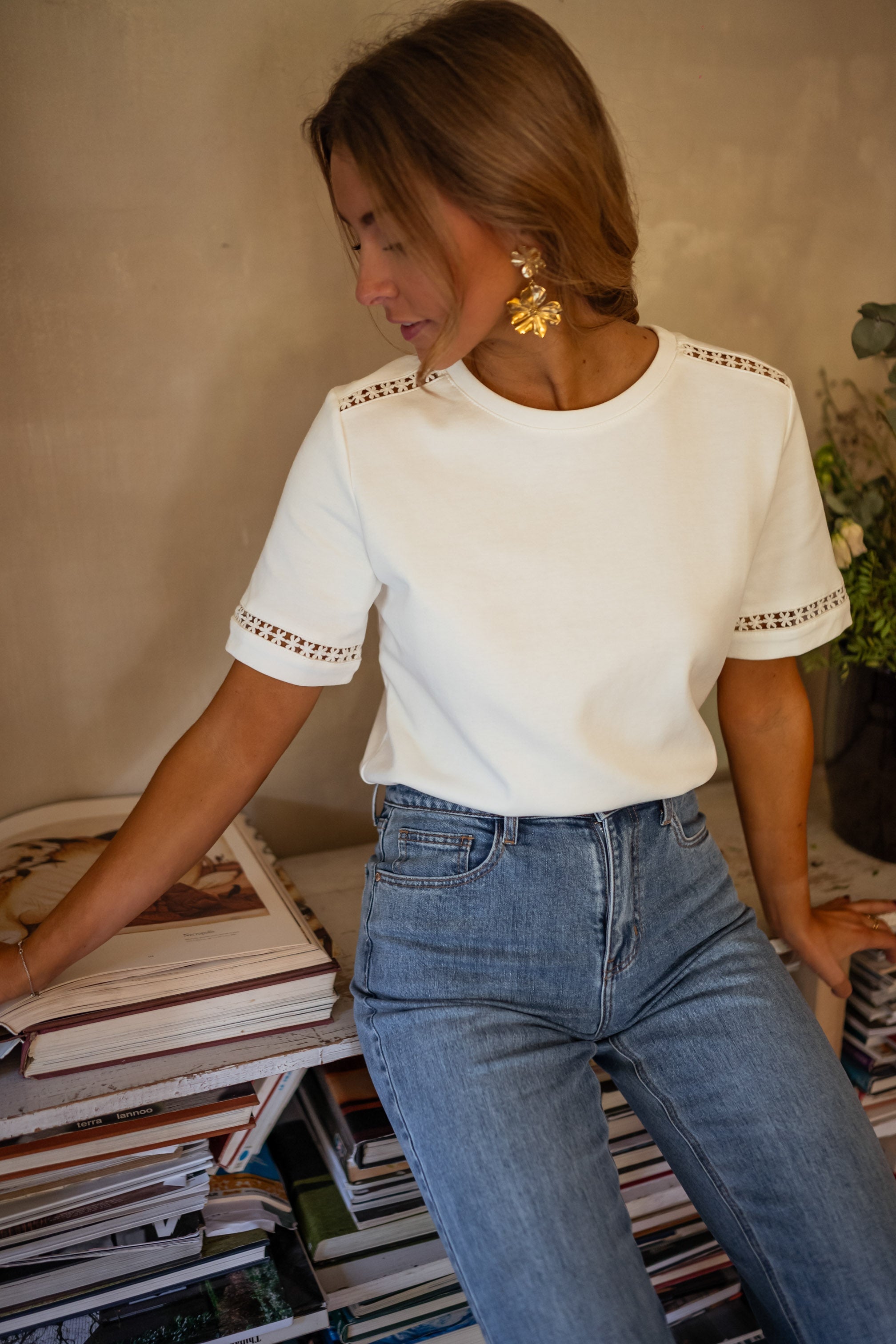 Ophelia | Baumwollbluse mit Stickdetails