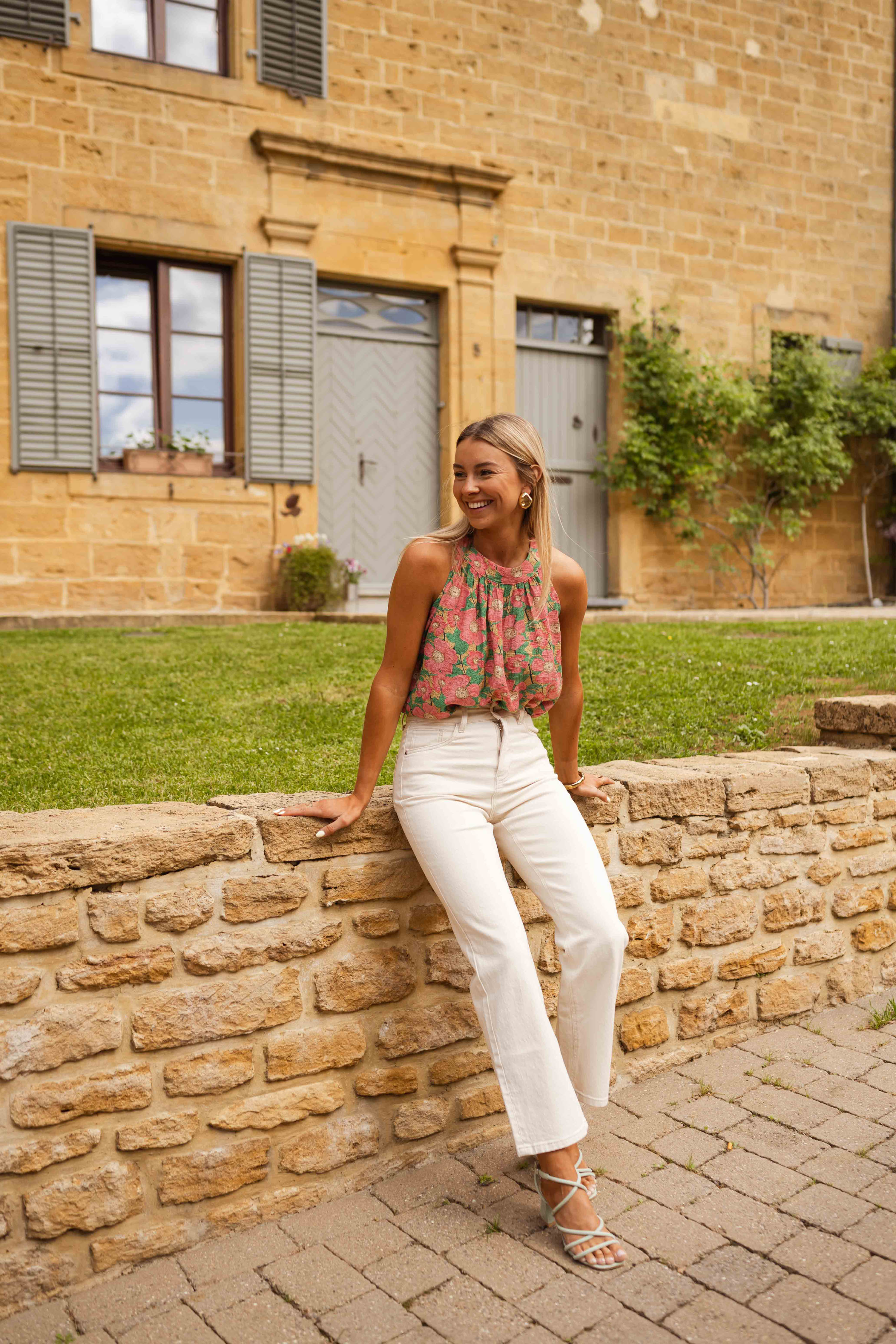 Juno | Top Yuna - mit rosa Blumen